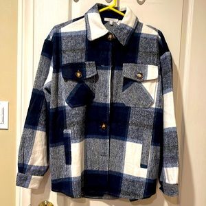 Navy and cream shacket. Size medium.